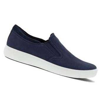 Ecco Soft 7 Slip On 2.0 Casual Skor Herr Blå Marinblå | SE 479WNB